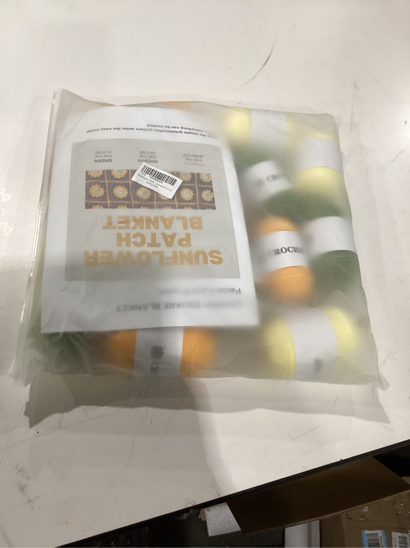 Condition photo showing New/Like New for Crochet kit- sunflower patch blanket project 