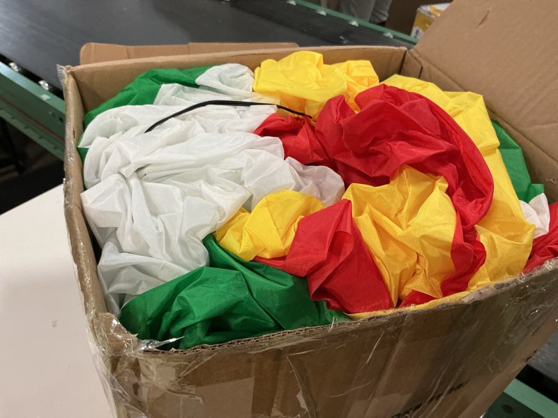 Condition photo showing As Is for Calmbee 8 Ft Christmas Inflatable Decoration, Christmas Tree with Presents Built-in LED Lights, Outdoor Blow Up Yard Fun Decor, for 2025 Outdoor Xmas Garden Decor, Green 8 FT Tree Green