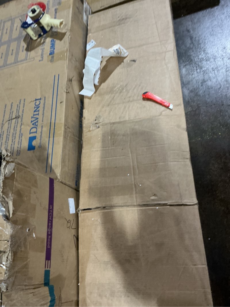 Condition photo showing Good Condition for YITAHOME TV Stand for 80/75/70 Inch TVs with LED Lights, Farmhouse Entertainment Center with Storage Cabinets, Open Shelves & Adjustable Shelf for Living Room, Black Farmhouse with LED Lights Black 70"