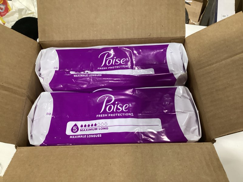 Condition photo showing Good Condition for Poise Incontinence & Postpartum Pads for Bladder Leaks, 5 Drop Maximum Absorbency, Long Length, 84 Count, Packaging May Vary Long 84