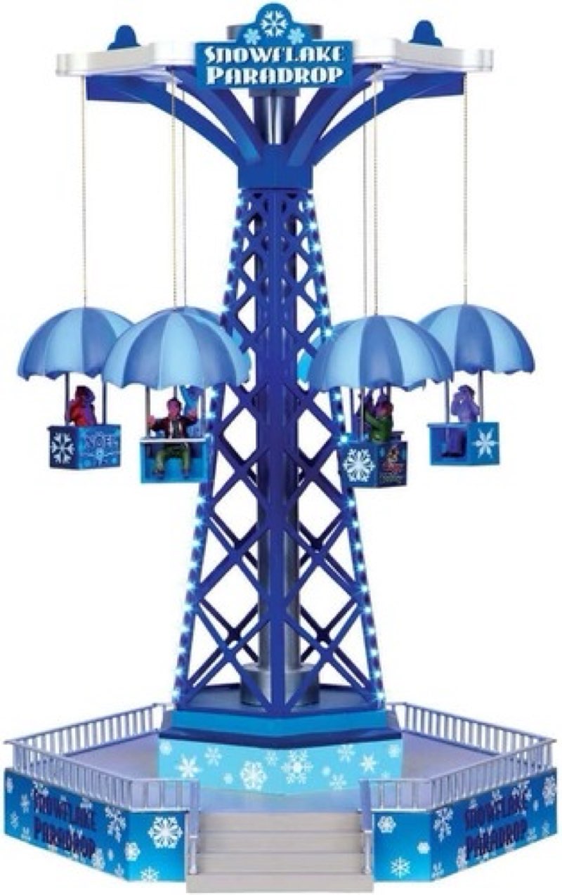 34634 Snowflake Paradrop Carnival Ride Amusement Park Christmas Village