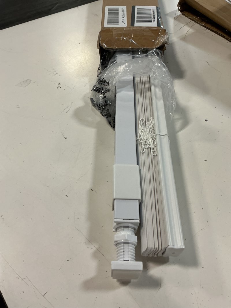 Condition photo showing Good Condition for lazblinds no drill 1" vinyl mini blinds, 20" w x 36" h, white | cordless tool free blinds for windows, light filtering horizontal window blinds & shades cordless-white 20" w × 36" h
