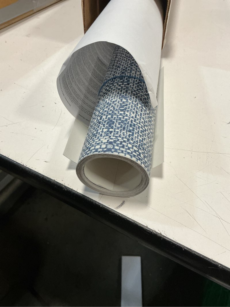 Condition photo showing Good Condition for nuwallpaper nu2918 navy poplin texture peel & stick wallpaper, blue