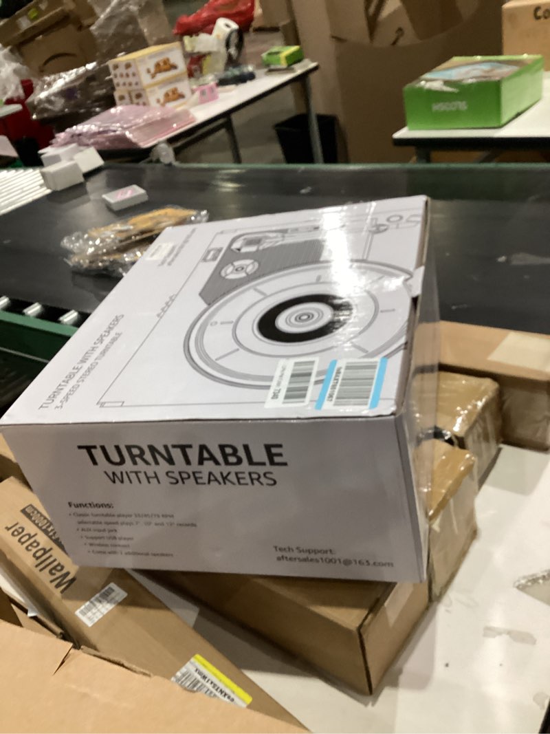 Condition photo showing New/Like New for Vinyl Record Player with Two Stereo Speakers, Bluetooth Playback Turntable with 3 Speed AUX Headphone Input and RCA Out, Retro Black