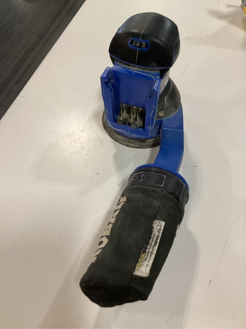 Condition photo showing As Is for kobalt 24-volt brushless random orbital cordless sander with dust management