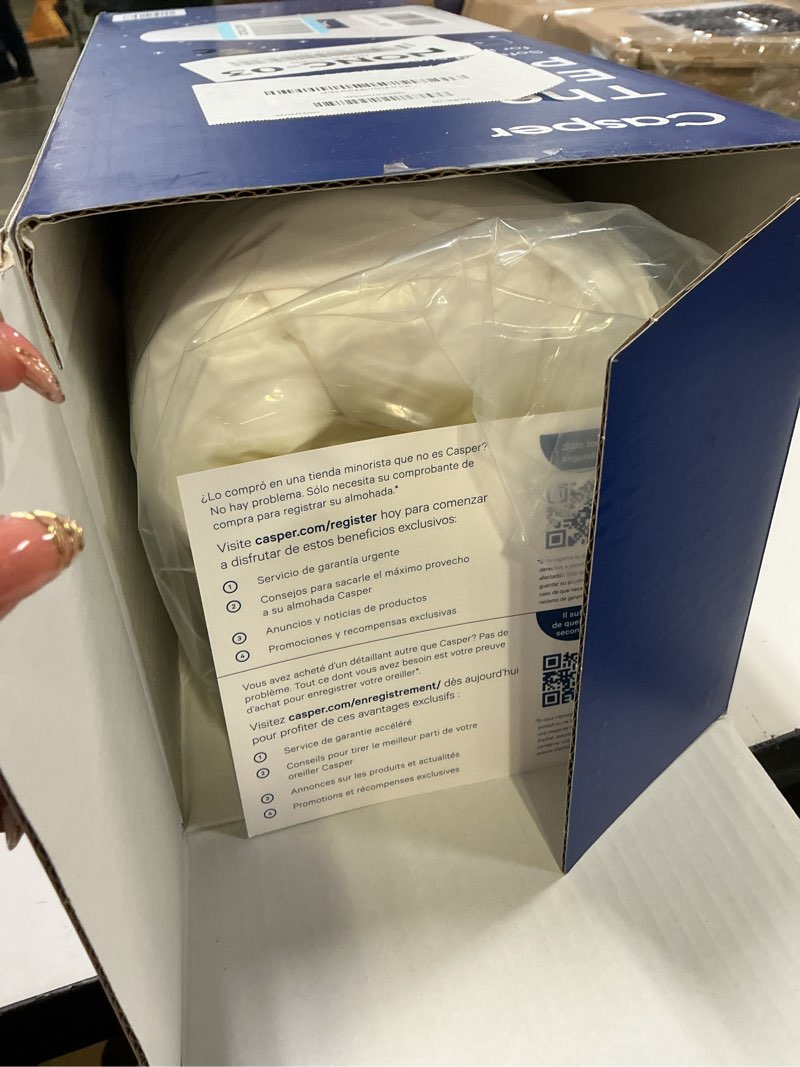 Condition photo showing New/Like New for casper sleep essential pillow for sleeping, standard, white standard essential pillow single pack