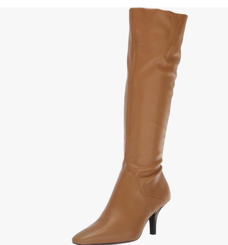 Franco Sarto Womens Lyla Pointed Toe Knee High Boots Camel Brown Leather 8 M