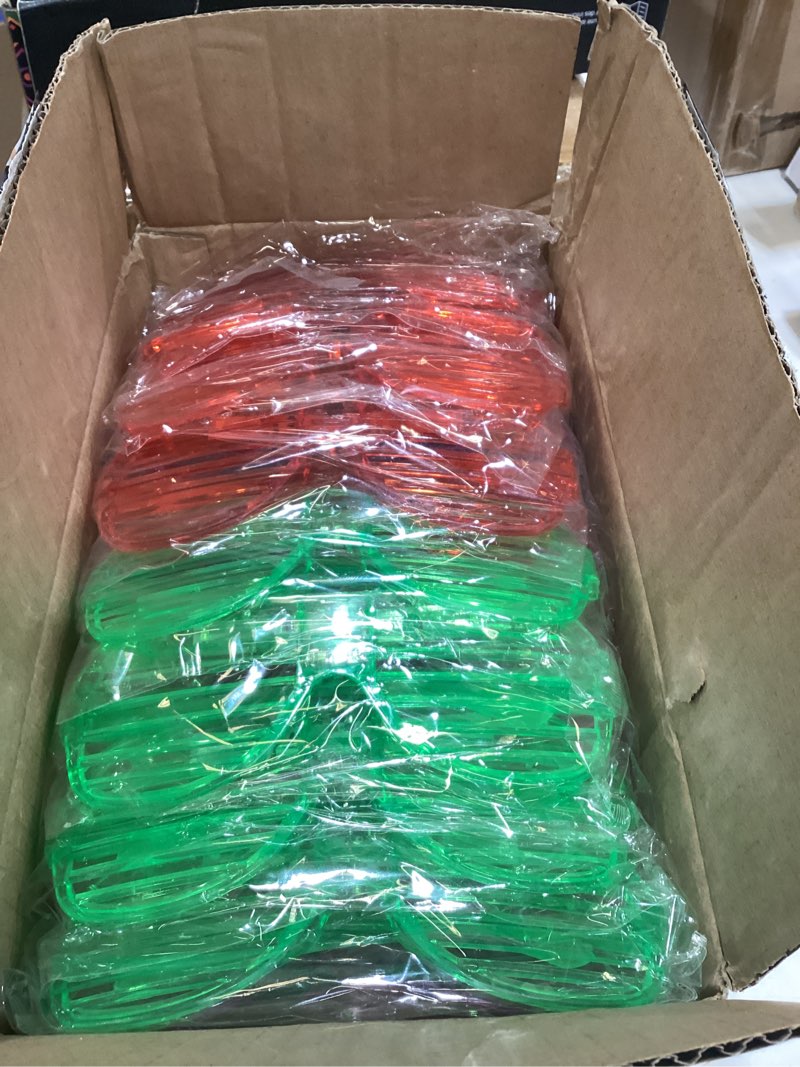 Condition photo showing Good Condition for 60 pack led glasses ,6 colors light up glasses glow in the dark party supplies , party glasses for adults , glow shutter glasses for valentines day , new year's eve decoration , birthday