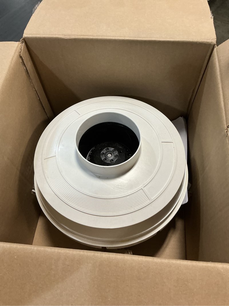 Condition photo showing As Is for festa amg maverick radon fan - quiet and energy efficient 260 cfm radon mitigation system inline duct fan - 4" electric inline - made with sturdy glass reinforced poly-resin – white