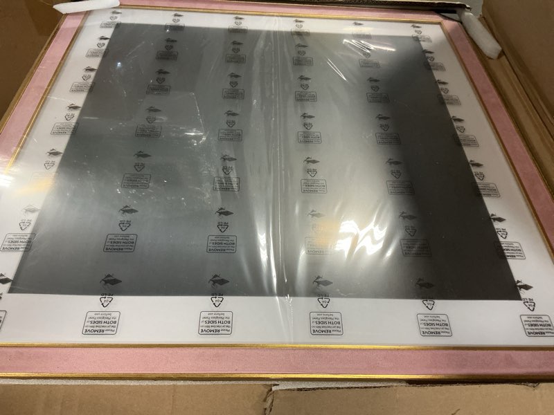 Condition photo showing Good Condition for suede 24x24 frame - single frame, elegant pink 24 x 24 poster frame with mat for 20x20, 24x24 picture frames for artwork, puzzles, photos, and movie posters pink 24" x 24" / 20" x 20" mat