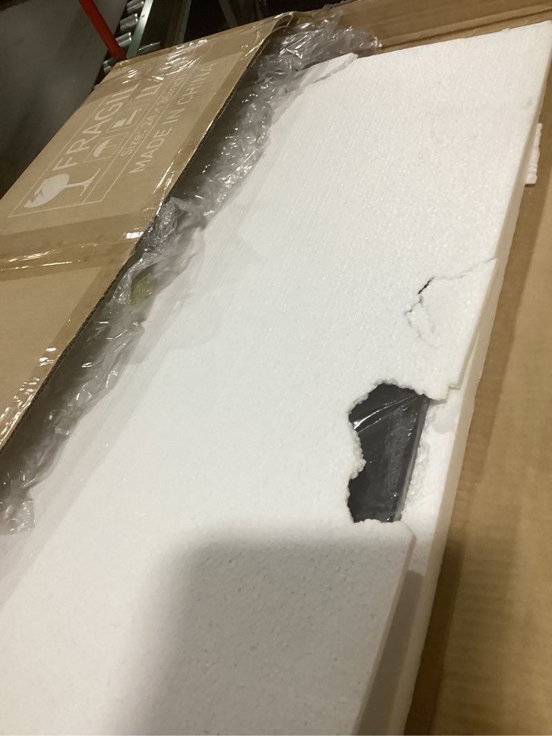 Condition photo showing Good Condition for Irregular Wall Mirror - 24''×36'' Asymmetrical Decorative Tempered Glass Aluminum Alloy Framed Mirrors Cloud Mirror Wavy Mirrors for Bathroom, Bedroom, Living Room, Entryway?Black? Black 36"L x 24"W