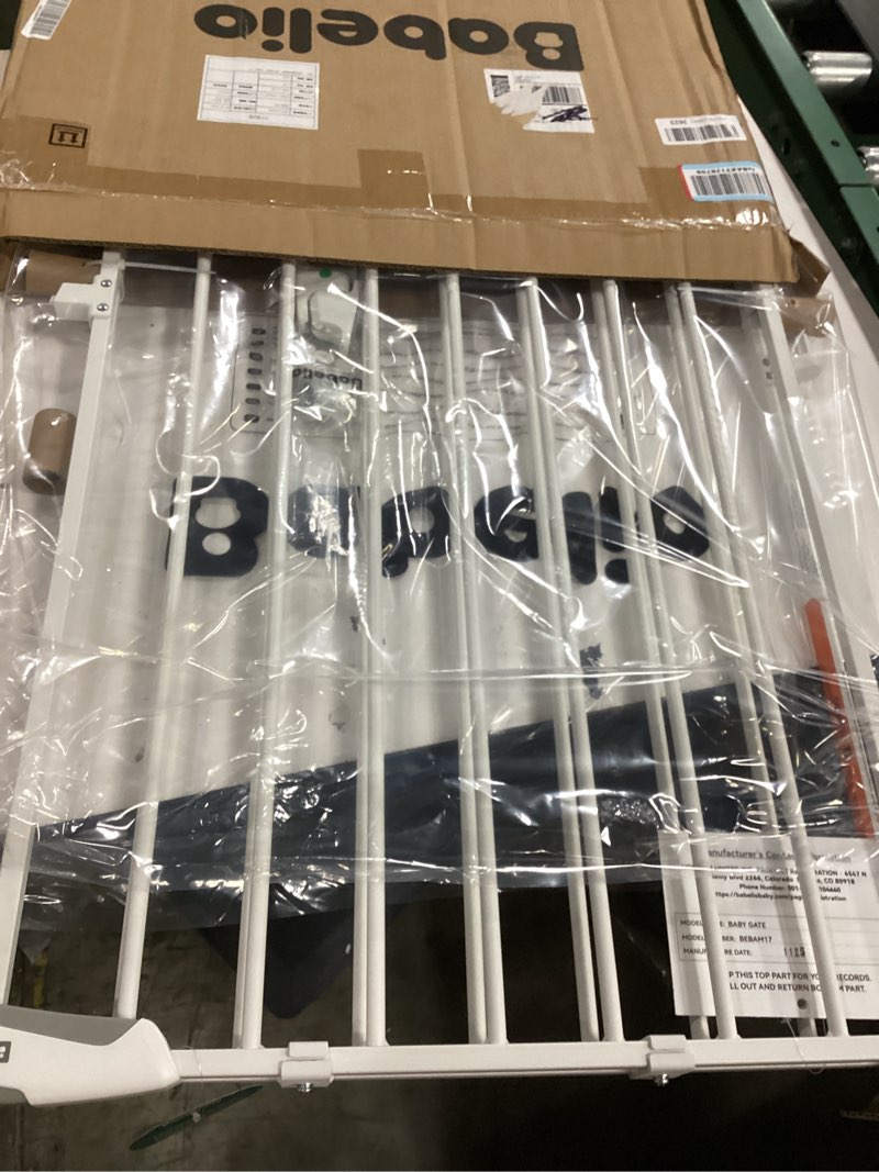 Condition photo showing Good Condition for babelio baby gate for doorways and stairs, 36-41" pet gate with wide walk thru door and lock indicator, no drill pressure mounted safety gate with double lock and self-closing, white white 36-41"w, 30"h