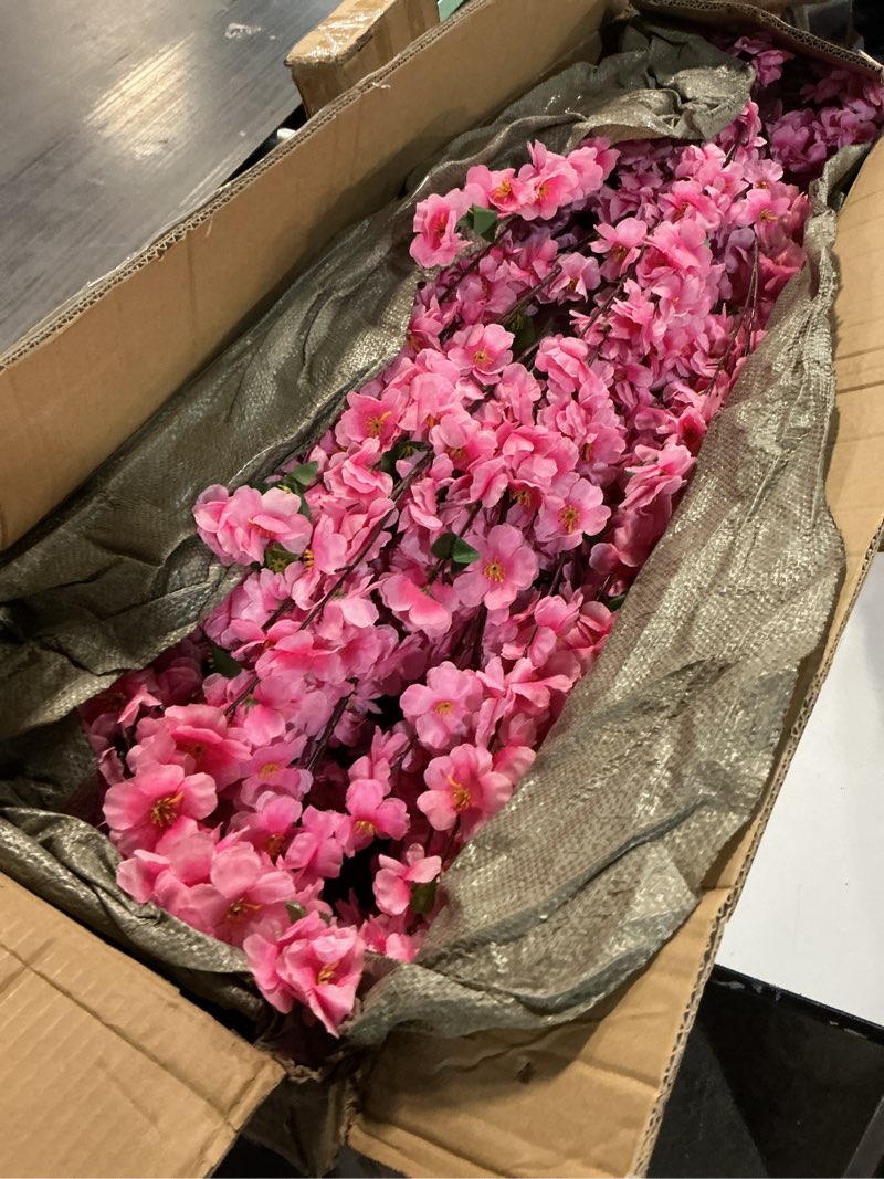 Condition photo showing Good Condition for Pink Cherry Blossom Tree with Wood Trunk and Pink Flowers for Home Decor, Cherry Blossom Tree Artificial for Engagements, Anniversaries, Valentine's Day Docer 7 FT