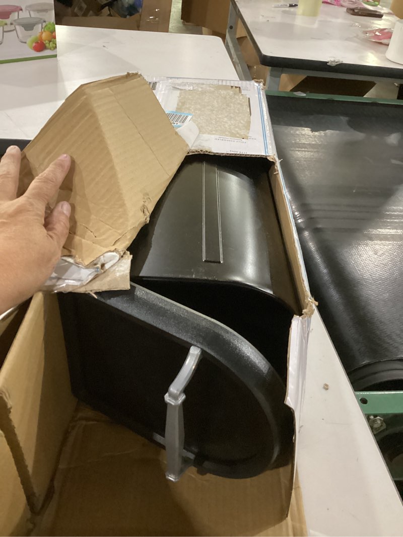 Condition photo showing Good Condition for architectural mailboxes chadwick galvanized steel post mount mailbox, 8950b-10, black, medium capacity