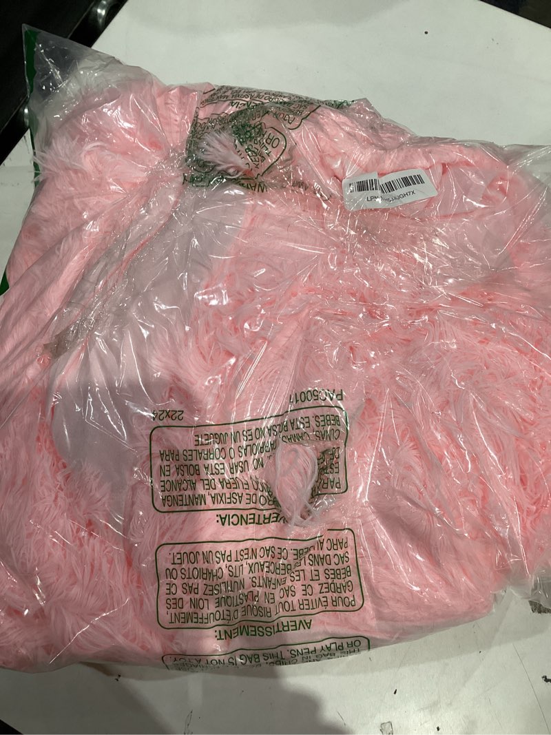 Condition photo showing As Is for fluffy comforters cover twin size - ultra soft plush pink bedding sets 2 pieces (1 faux fur comforter cover + 1 fuzzy pillow case) girls shaggy pink twin bed set (light pink, twin) light pink twin