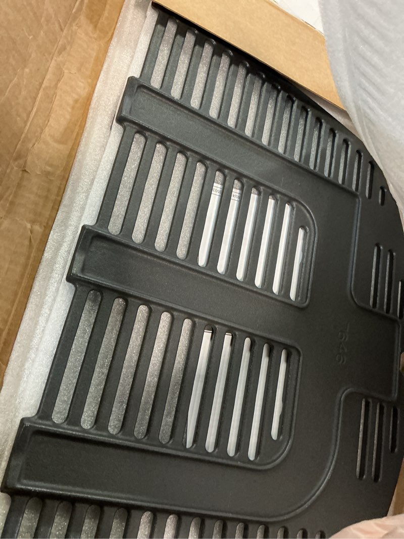 Condition photo showing Good Condition for uniflasy 7646 7584 cooking grates compatible with weber q300 q320 q3000 q3100 q3200, 25 x 17.8 inch cast iron grill grate replacement parts, 2 pack 7646 cast iron cooking grates weber q300 q320