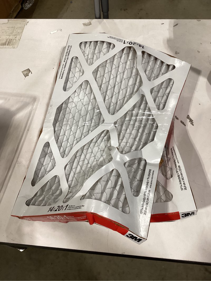 Condition photo showing As Is for filtrete 14 x 20 x 1 merv 11 1085 mpr allergen defense extra electrostatic pleated air filter