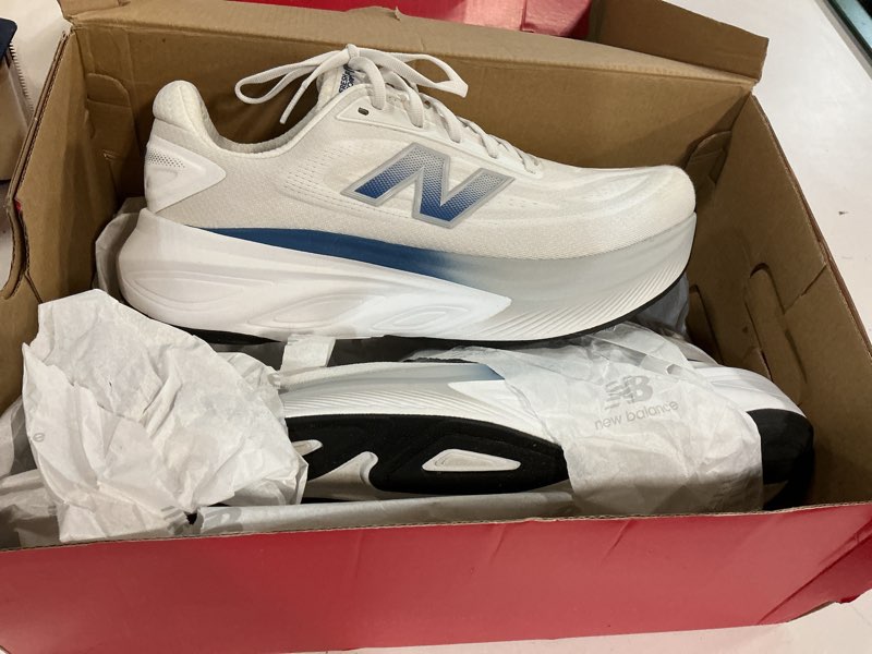 Condition photo showing Good Condition for new balance men's fresh foam x more v6 11 wide nb 103 white/blue agate/reflection