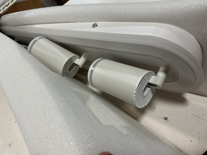 Condition photo showing Good Condition for led 4 light track lighting spotlight kit, white ceiling spotlights, modern track light fixture with flexibly rotatable light heads, 50w+20w dual lighting for kitchen living room,includes 4 x gu10 bulb white 4 light track
