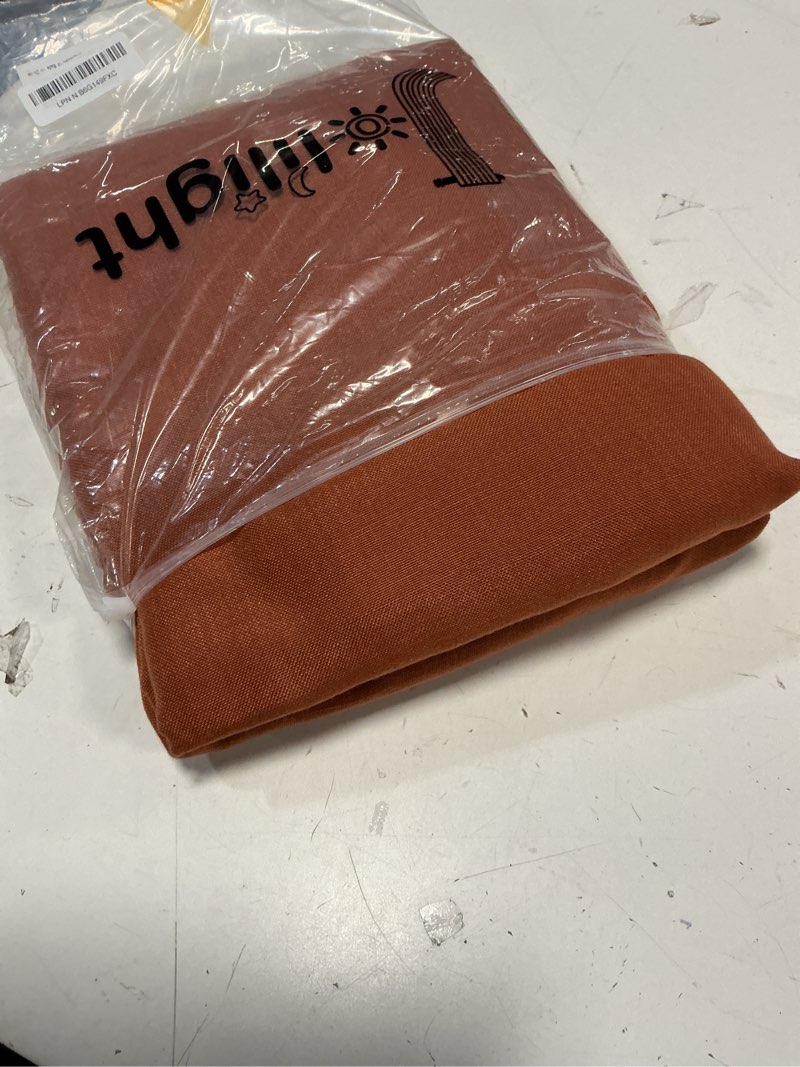 Condition photo showing Good Condition for 84 inch linen terracotta curtains 2 panels for living room back tab light filtering semi sheer rust colored curtains 84 inches long soft thick cotton cloth textured rustic boho farmhouse room decor terracotta 52"w x 84"l (pack of 2)