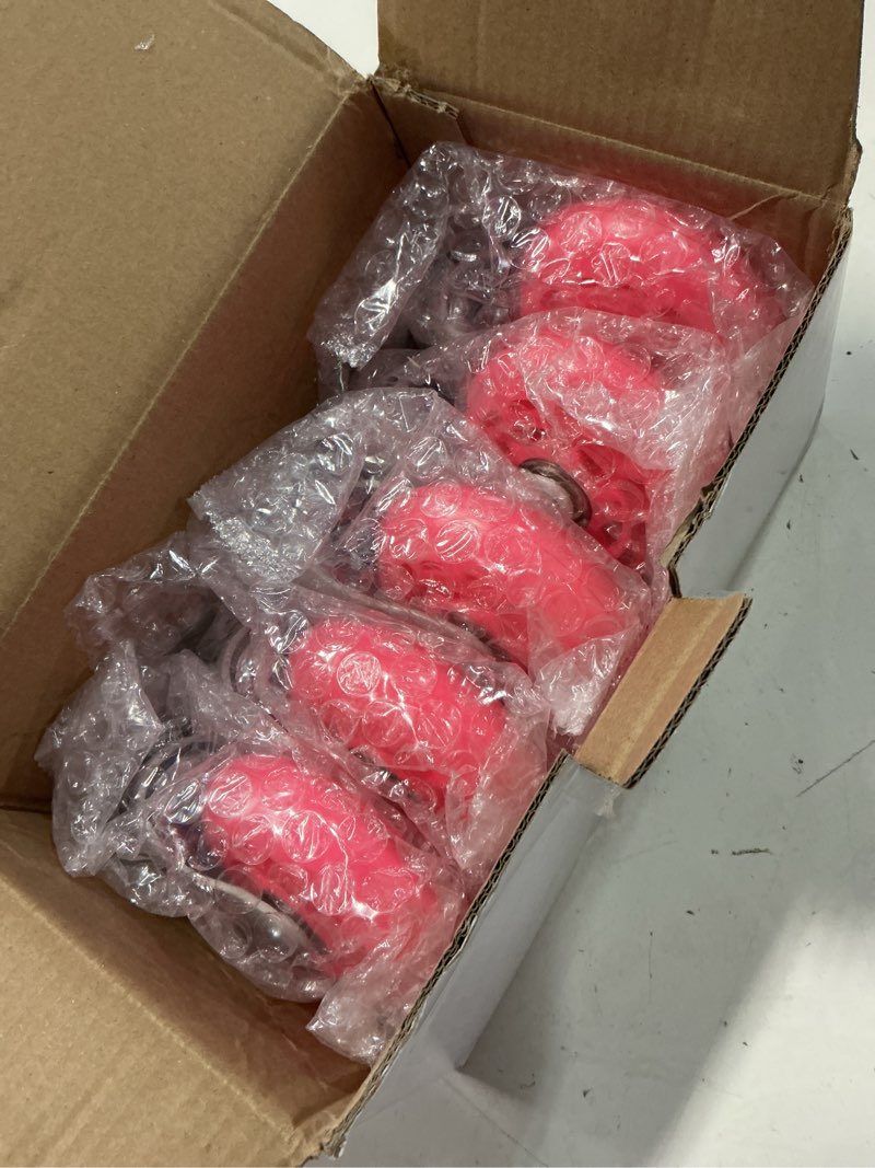 Condition photo showing New/Like New for ridred office chair wheels - replacement rubber wheels - universal fit 3 inch casters, heavy-duty chair casters, noise free, fits 98% chair, for all floor (5) pink