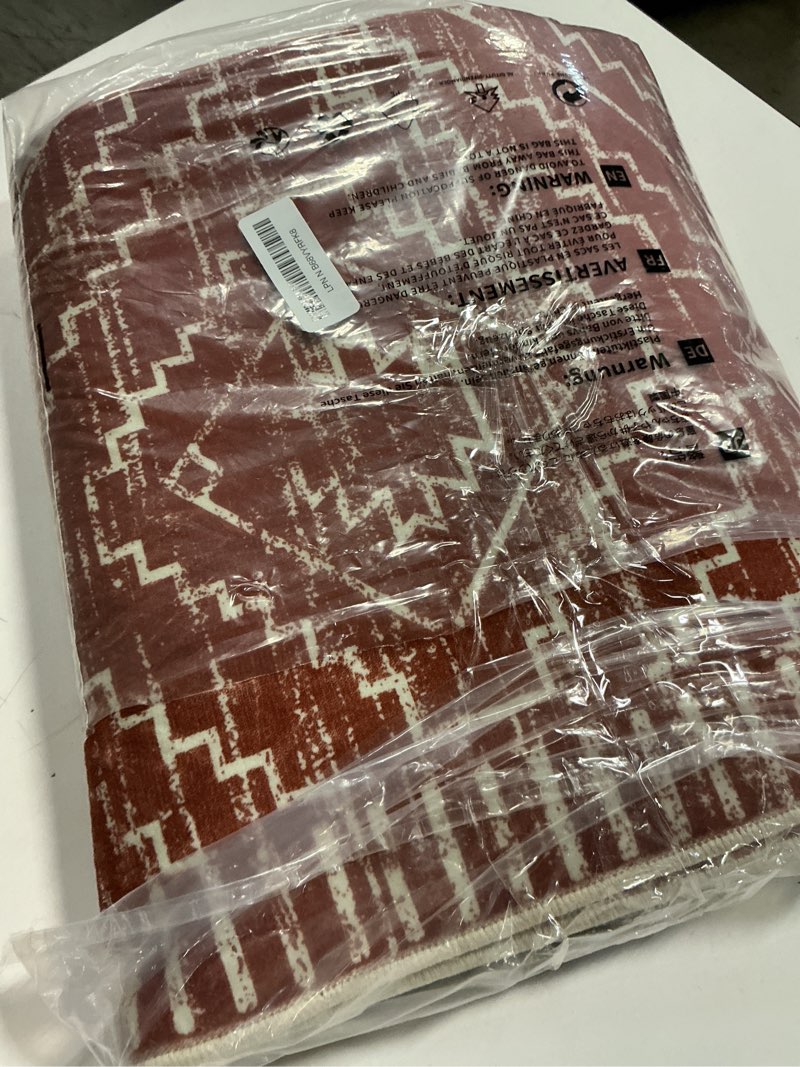 Condition photo showing Good Condition for wonnitar moroccan runner rug, washable 2'6"x10' long runner rug for hallway, boho farmhouse non-skid kitchen bathroom runner soft low pile carpet for entryway laundry living room (brown,2'6"x10') 2'6" x 10' (rectangular) brown
