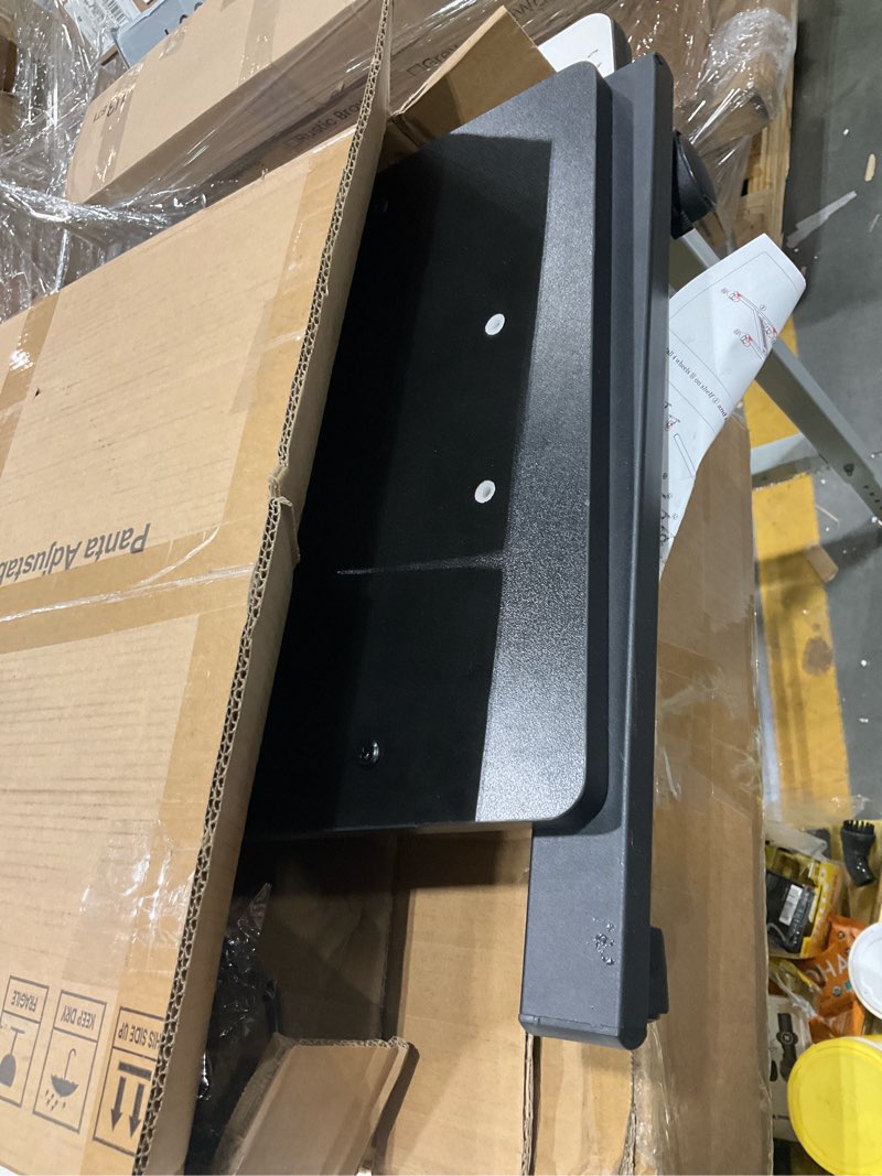 Condition photo showing Good Condition for Panta Height Adjustable Rolling Laptop Stand, Overbed Table with 2 Tilting Desktops, Mobile Laptop Table for Couch with Cup Holder, Mobile Computer Workstation for Office, Home and Hospital Black