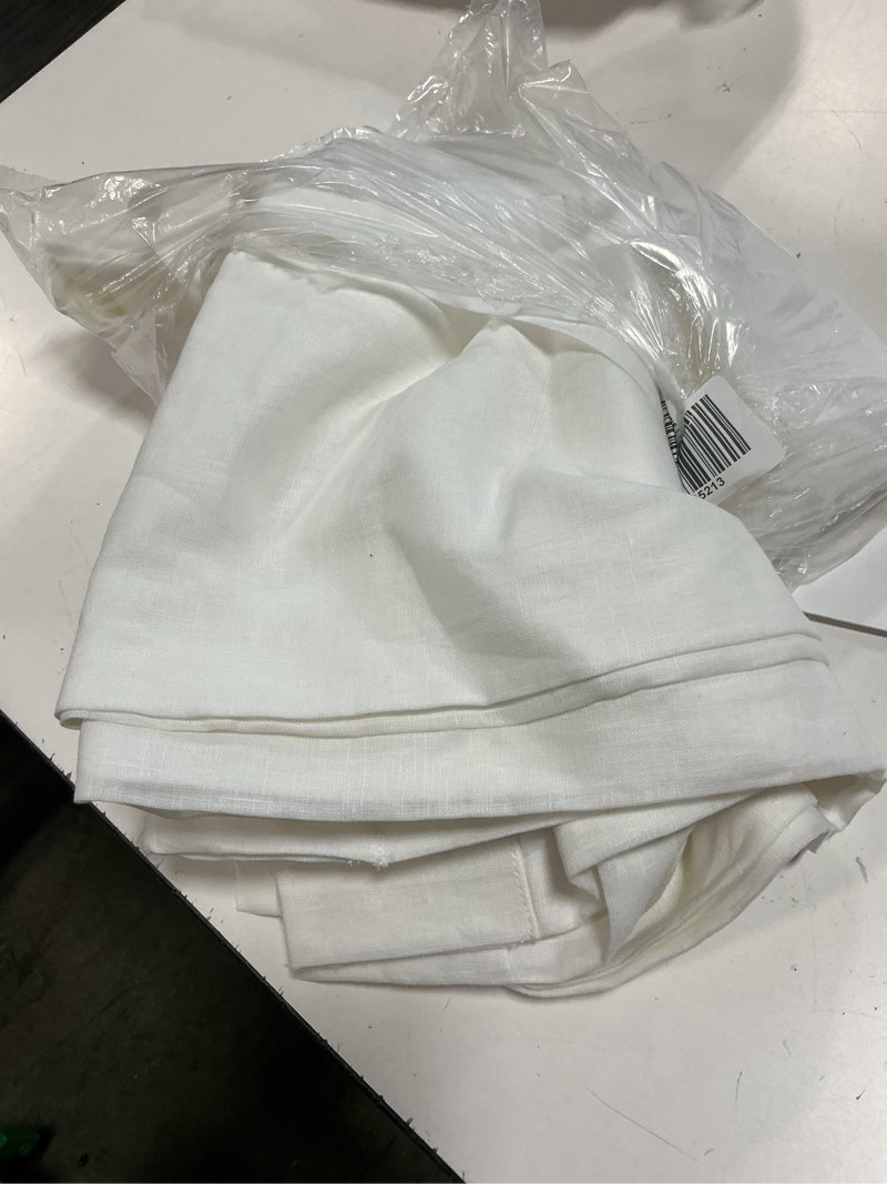 Condition photo showing Good Condition for european linen curtain, 48x96, white