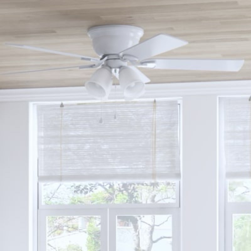 500+ bought last week harbor breeze centreville 52-in white with white/blonde blades flush mount ceiling fan