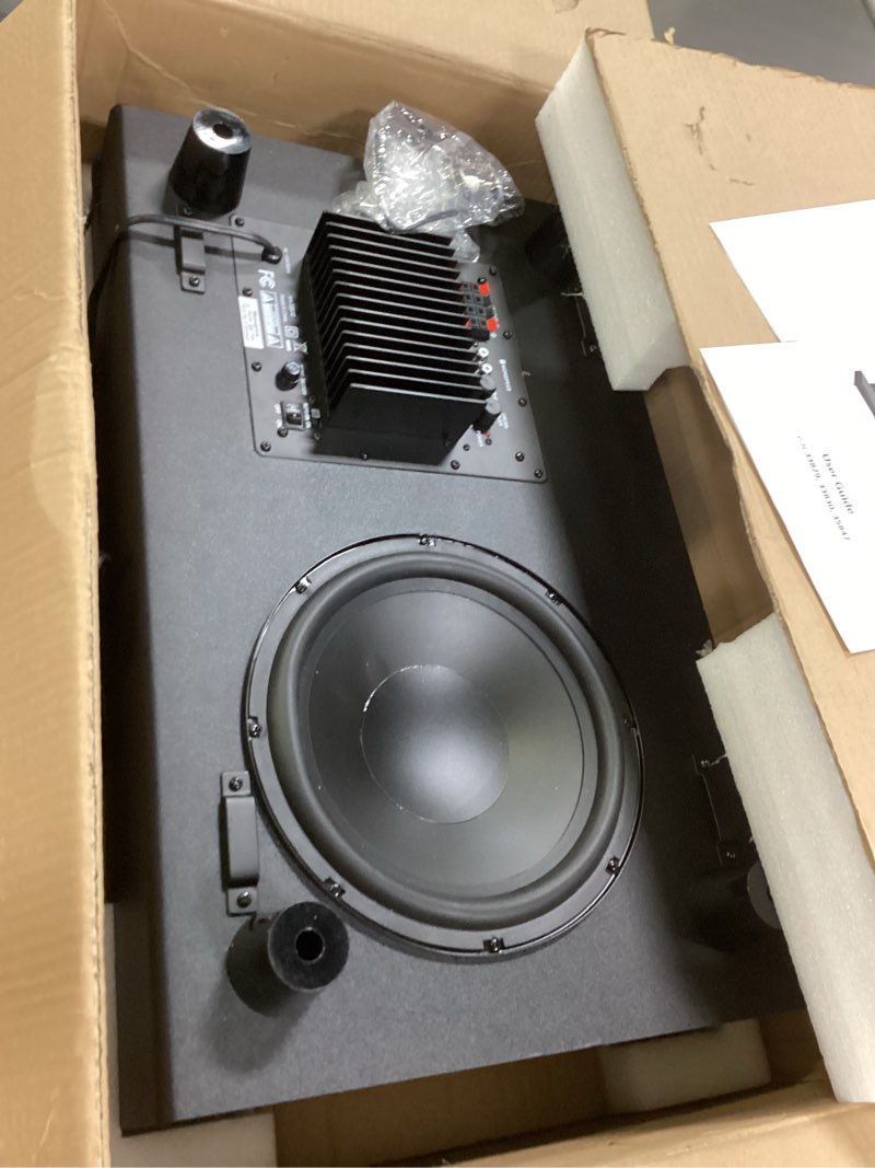 Condition photo showing New/Like New for Monoprice SSW-10 - Powered Slim 10-Inch Ported Subwoofer, 150 Watt, Low Profile, Low Pass, Black 10 Inch