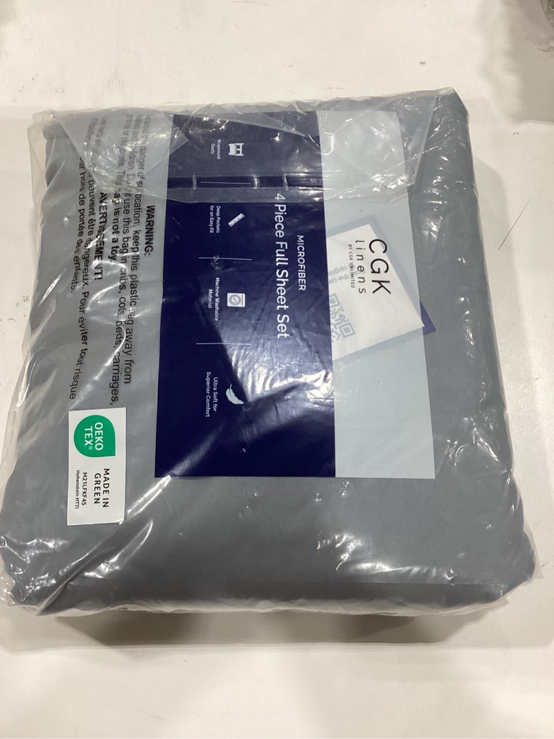 Condition photo showing As Is for full size 4 piece sheet set - comfy breathable & cooling bed sheets set - hotel luxury bedding for women, men, kids, teens, boys & girls - deep pockets, soft and wrinkle free - oeko-tex - steel blue 05 - steel blue full