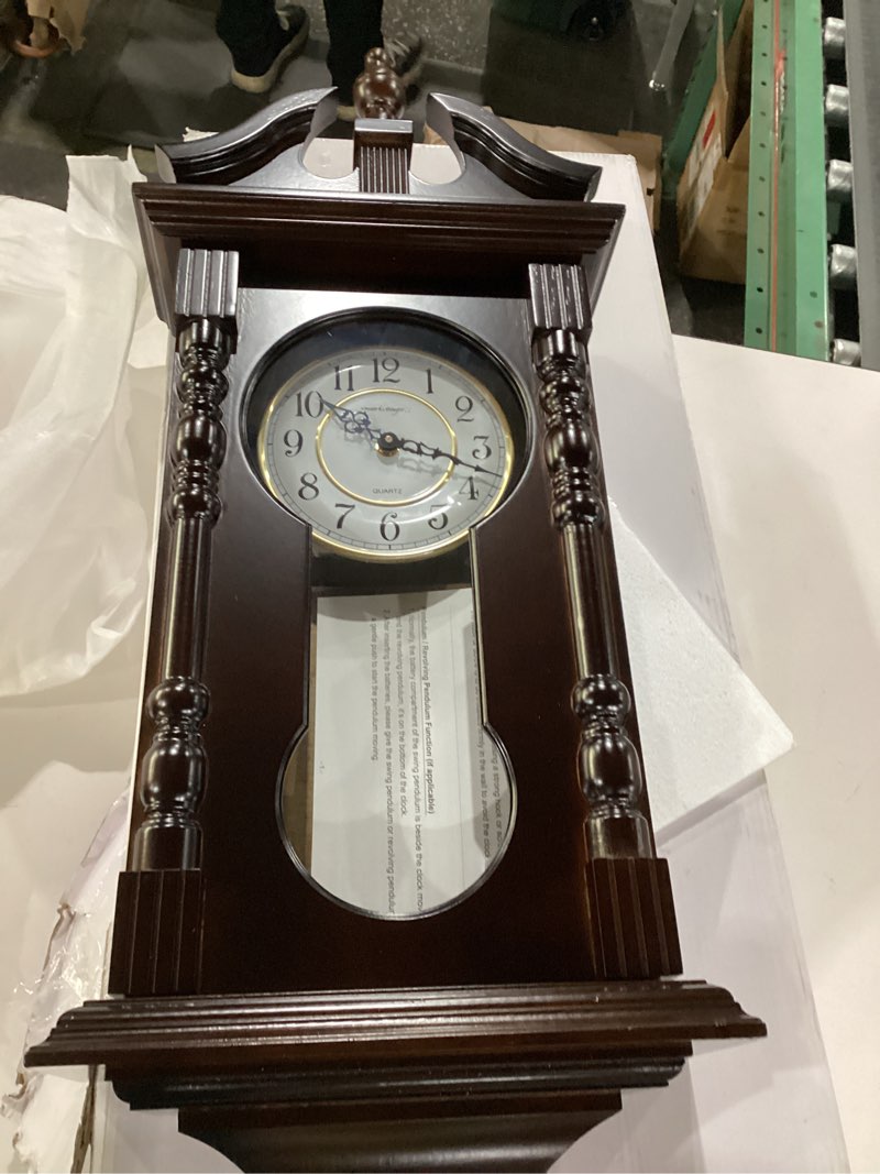 Condition photo showing Good Condition for Grandfather Wall Clocks Battery Operated for Living Room Decor, Traditional Wood Wall Pendulum Clock with Westminster Chime, Makes A Great Housewarming Or Birthday Gift