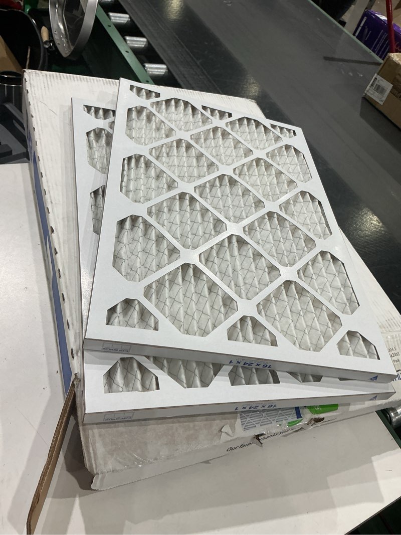 16x24x1 (2pack) merv 8 ac furnace air filter, pleated hvac filter, mpr 600 fpr 5, allergen defense,2-pack, made in usa