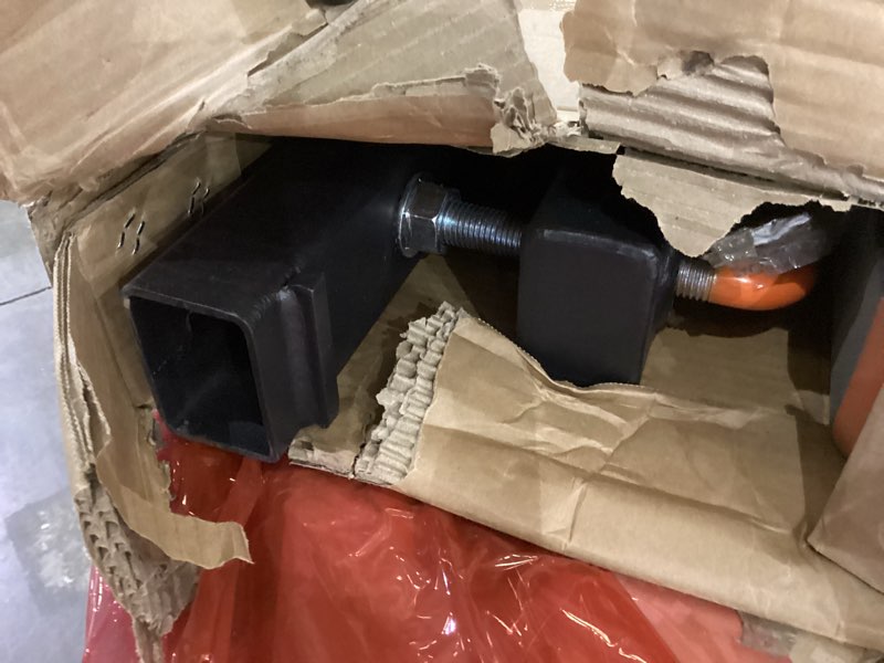 Condition photo showing As Is for 43" Pallet Forks, 2000 lbs Capacity Clamp on Pallet Forks for Tractor Skid Steer Loader Bucket, Heavy Duty Quick Attach Forks with Adjustable Stabilizer Bar 43 inch - 2000 lbs