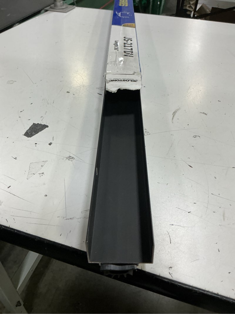 Condition photo showing New/Like New for u-shaped aluminum door bottom shoes(dark bronze) - fire rated - 1-3/4"w x 1-1/8"h x 36" l weather stripping seal for exterior doors, vinyl insert, js-217dv dark bronze 1-3/4"w x 1-1/8"h x 36"l