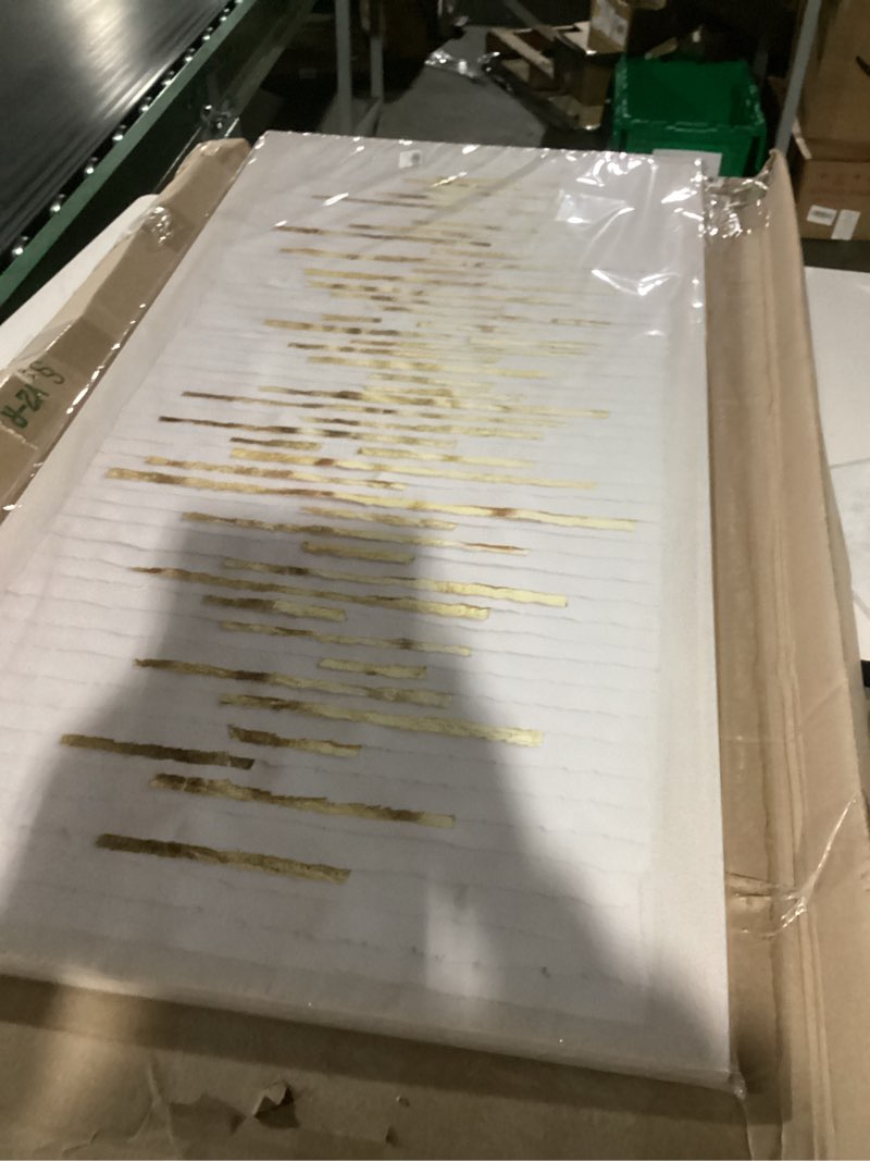 Condition photo showing Good Condition for Large Framed Modern Abstract Vertical Wall Art for Living Room, Black Grey Prints Paintings Artwork for Walls, Silver Gray Luxury Pictures for Hallway Entryway Foyer Stair Office Wall Decor 30x60 Inch 60"L x 30"W Silver Flow