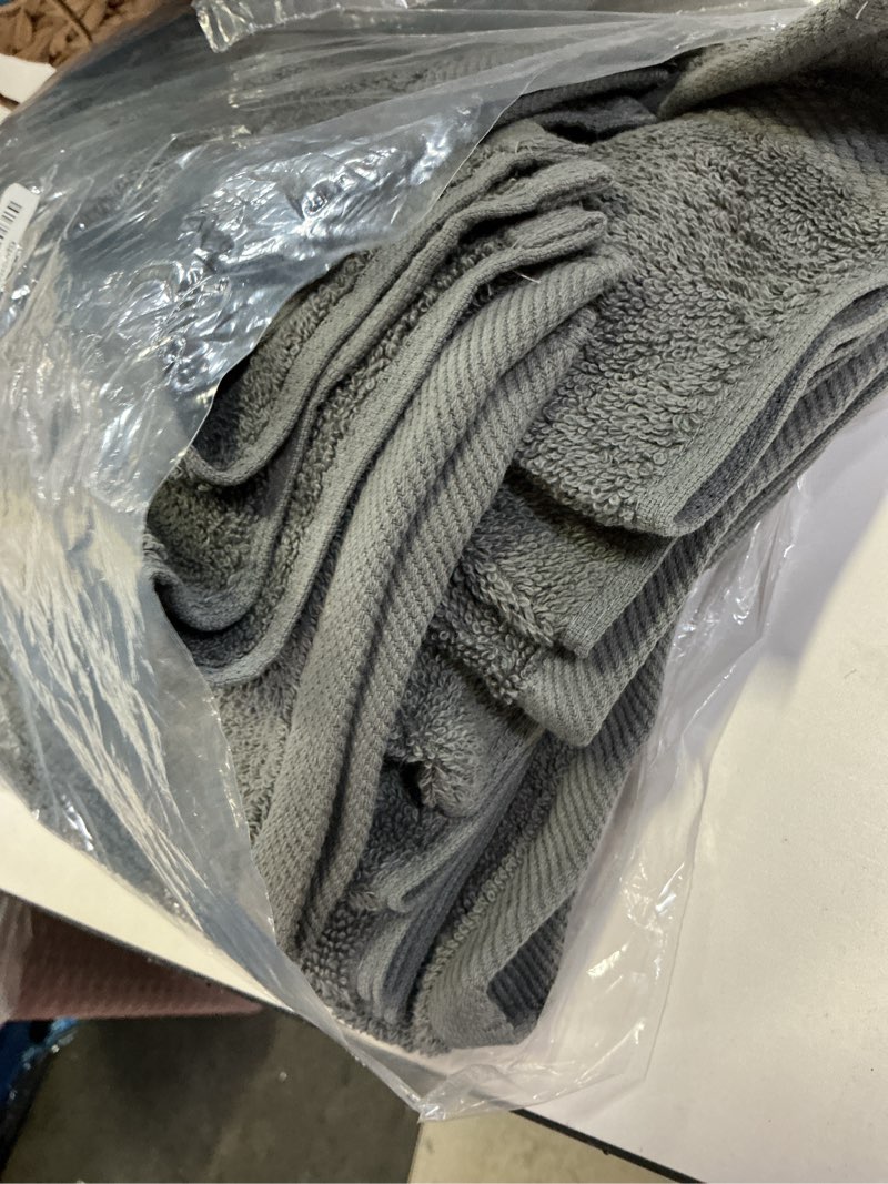 Condition photo showing Good Condition for white classic luxury cotton washcloths 13x13 inch - 650 gsm turkish cotton | hotel, spa, bathroom face towel | 12 pack, dark gray