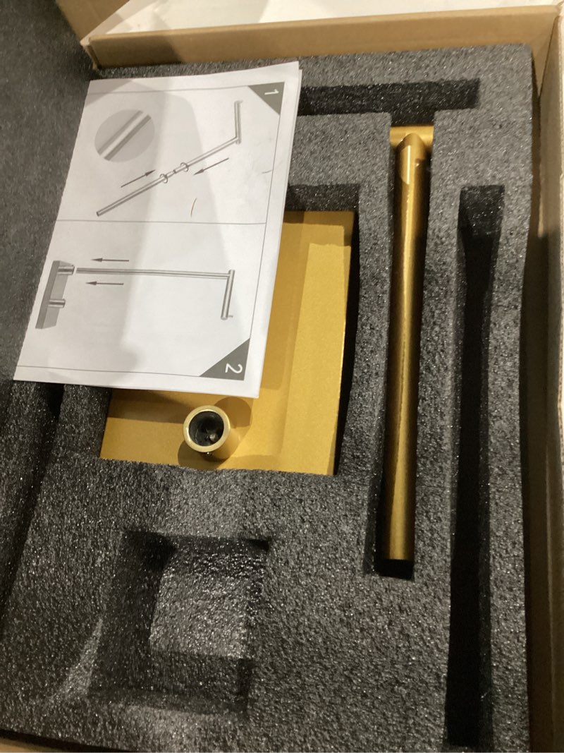 Condition photo showing As Is for GERZWY Bathroom Freestanding Gold Toilet Paper Holder with Reserve, SUS304 Stainless Steel Tissue Roll Holder Stand DZY003-BE