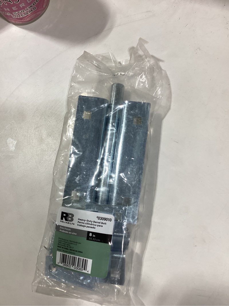 Condition photo showing New/Like New for RELIABILT 8-in Zinc Steel Lockable Barrel Bolt