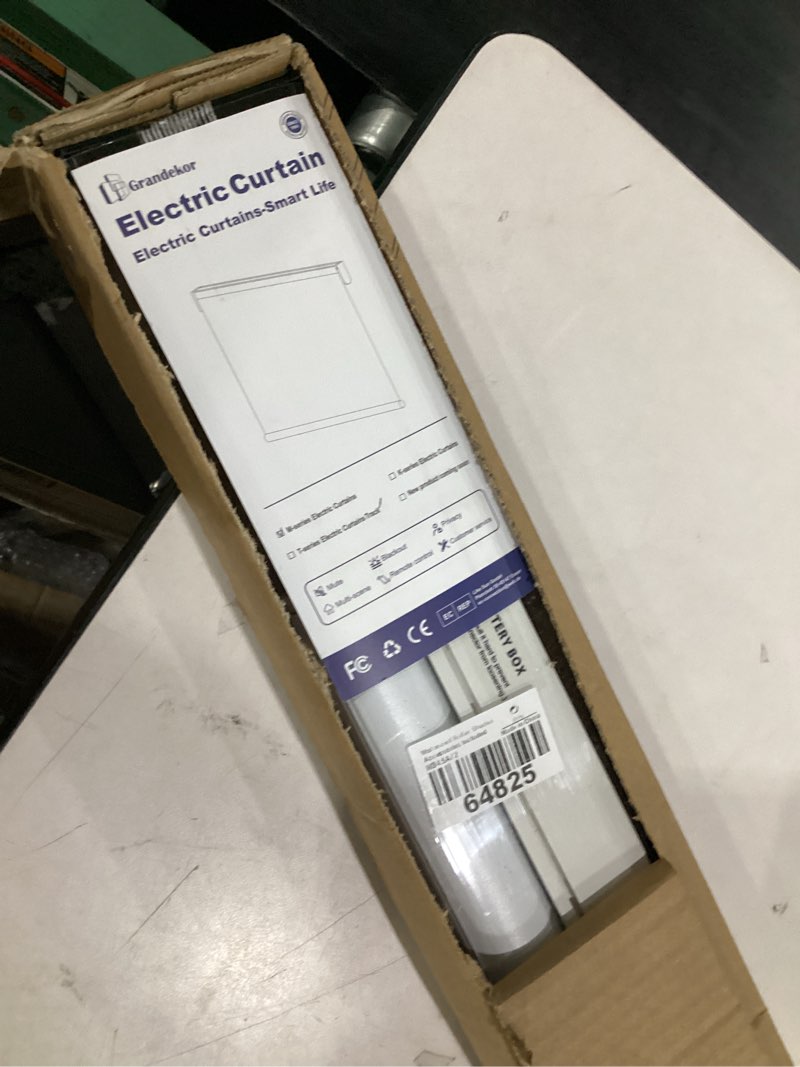 Condition photo showing New/Like New for (not tested)grandekor motorized blinds with remote control, blackout roller shade electric shades cordless smart blinds for bedroom living room office,white,w34.5xh72 white 34.5\"w x 72\"h