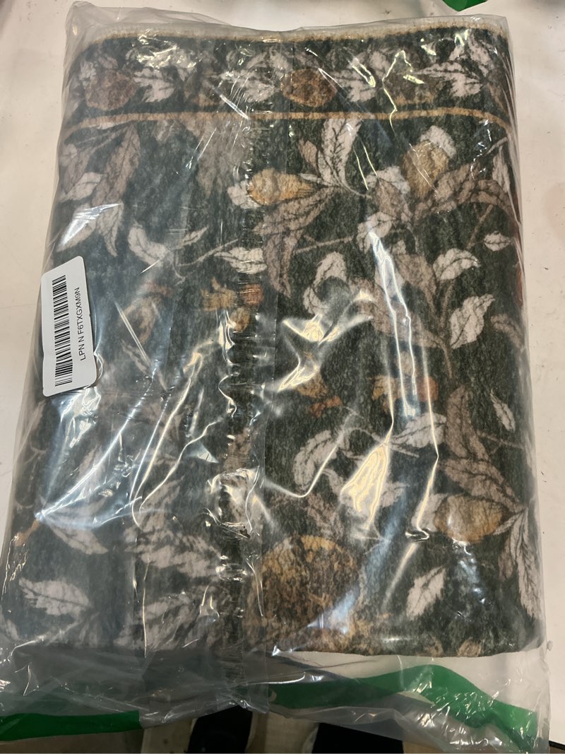 Condition photo showing Good Condition for jinchan eden floral washable runner rug 2x5 vintage hallway rug non-slip lightweight soft thin kitchen low pile distressed orange green carpet for bathroom laundry room bedroom entryway 2' x 5' (runner) eden green