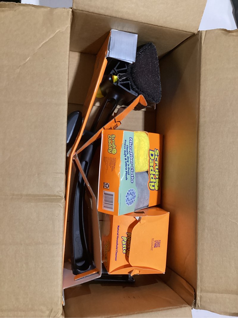 Condition photo showing New/Like New for scrub daddy household cleaning supplies - the microfiber bbq bundle - includes 2 microfiber towels, 1 grill brush & powerpaste cleaning paste with 1 scrub mommy sponge