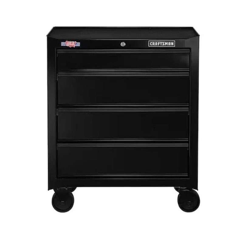 new craftsman 1000 series 26.5-in x 32.5-in 4-drawer steel rolling tool cabinet