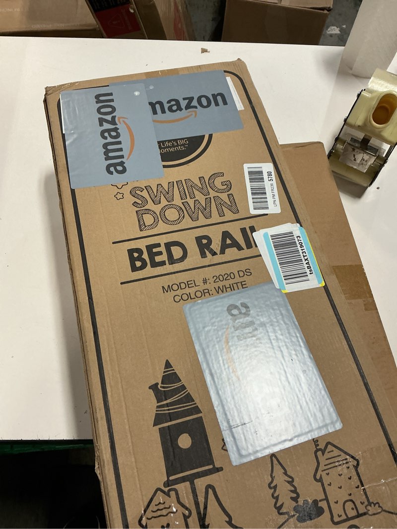 Condition photo showing New/Like New for Regalo Safety Swing Down Bed Rail Guard for Toddlers, Bed Safety Rail with Patented Gap Guard, Fits Twin, Full & Queen Mattress, White, Tested & Safe for 30 Years, American Designed, Family Owned 43 Inch