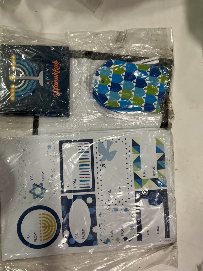 Condition photo showing Good Condition for Hallmark Tree of Life Hanukkah Gift Tags with Ribbon, Sticker Seals, and Mini Notecards (Star of David, Menorah, Dreidel, Blue, Gold, Orange) for Gift Bags and Wrapped Presents