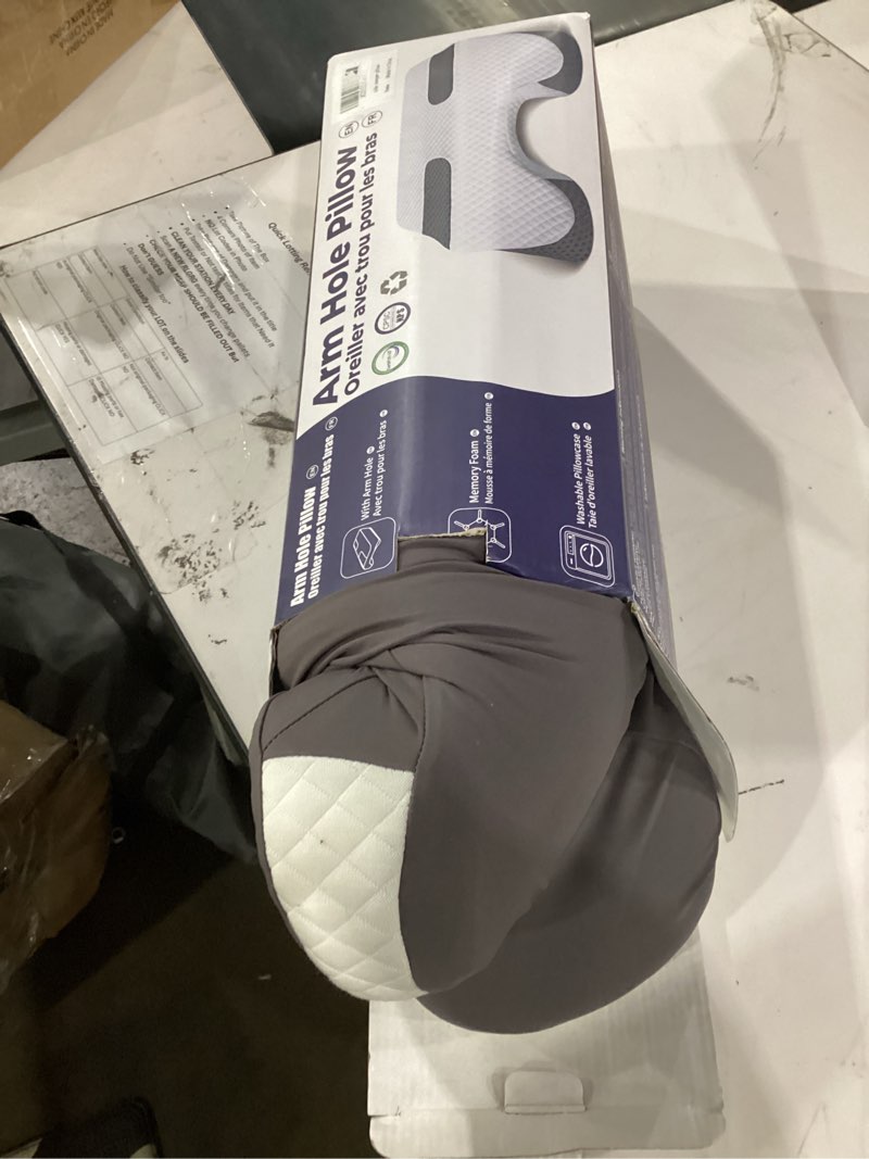 Condition photo showing Good Condition for saheyer side sleeper pillow with arm holes, 2 in 1 shoulder relief system for rotator cuff pain, memory foam pillow for adults with 3 arm place hole, grey