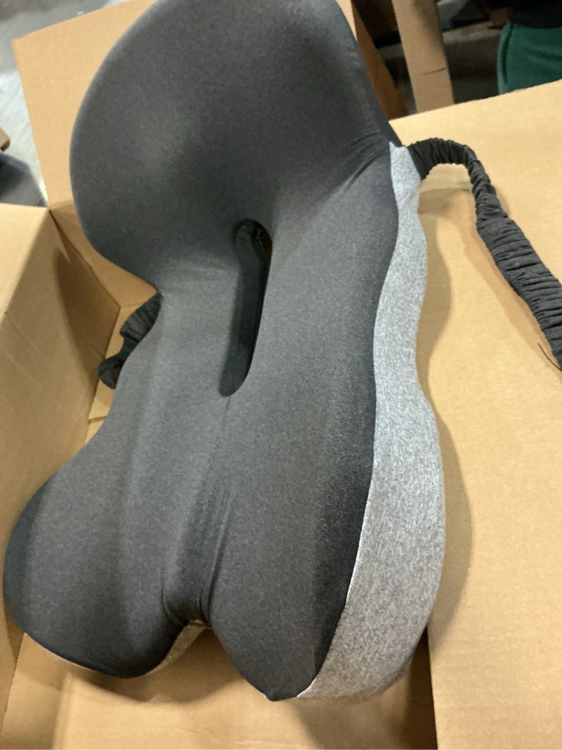 Condition photo showing Good Condition for Memory Foam Office Chair Cushion, L-Shaped Integrated Seat Cushions, Chair Seat Cushion for Lower Back Tailbone Protection, Lumbar Support (Black Gray)