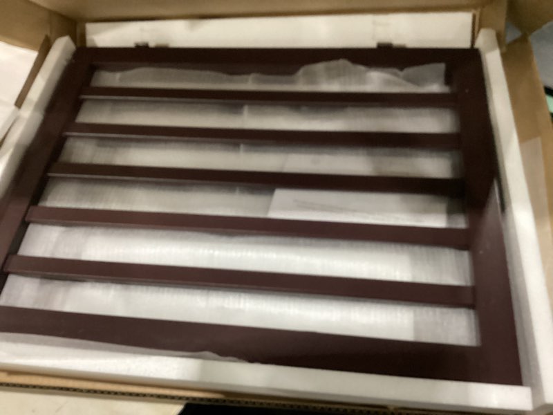 Condition photo showing As Is for Freestanding Foldable Dog Gate 2 Panel,Fully Assembled Dog Gates for Doorways, Wooden Pet Gates for The House, 24-inch Tall Pet Gate Indoor Dog Gate Brown 2 Panel - 37 inches Wide