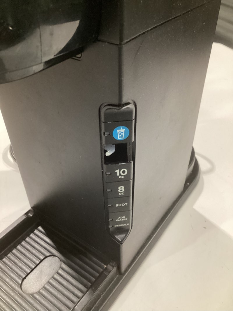 Condition photo showing As Is for (used, not tested, incomplete parts)keurig k-café barista bar single serve coffee maker and frother, with 3 brew sizes, hot and cold coffee capabilities, 2oz coffee shot button, black
