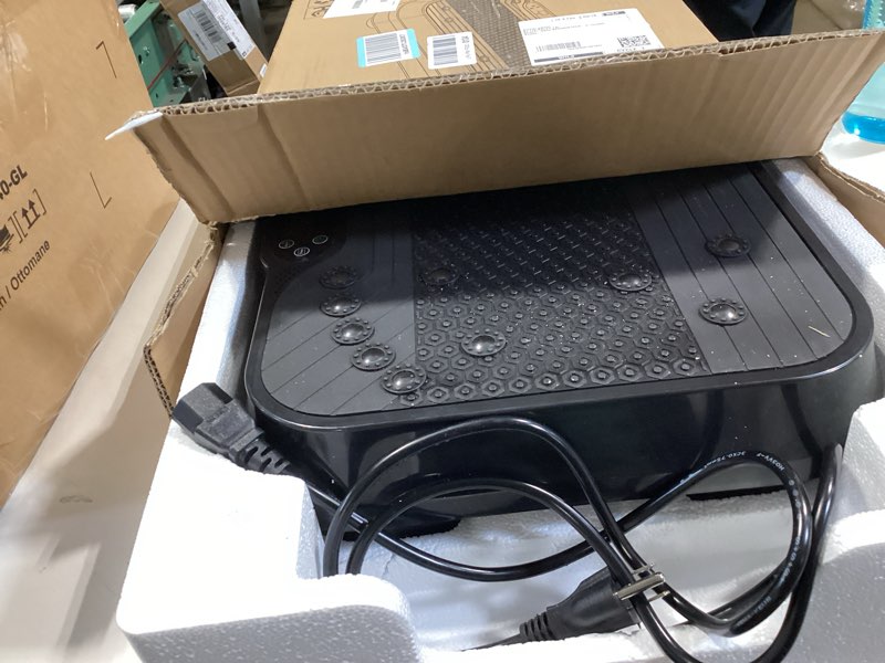 Condition photo showing Good Condition for vibration plate exercise machine for lymphatic drainage,power vibrate stand shake board 400 lbs capacity fitness platform with fitness resistance bands weight loss gifts for women men
